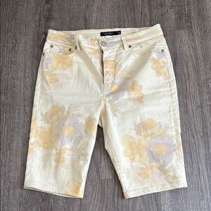 Ralph Lauren Cream and Yellow Floral Jean Shorts